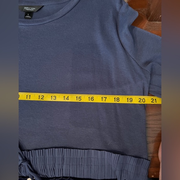 Vera Wang Navy Blue baby Doll & Ruffled Blouse Size Large - Picture 7 of 10